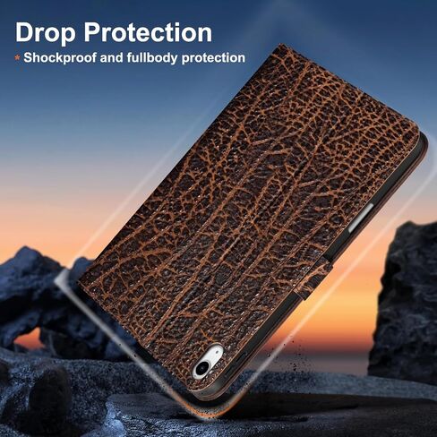 Gexmil Leather Case for iPad Air 11 Inch M4/M3/M2,10.9 Inch,Brown Floral in Kuwait