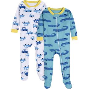 Onesies Brand Baby Boys' 2-Pack Footed Pajamas, Gators, 0-3 Months