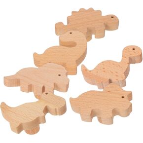 PRETYZOOM Sturdy Wood Dinosaur Knobs Drawer Pulls for Dresser Animal Cabinet Knobs Decorative Set