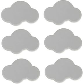 ARTIBETTER Set of 6 Cloud Handles Dresser Pulls Soft Rubber Zinc Alloy Mounting for Boys and Girls' Room