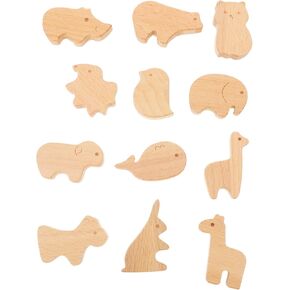 Gadpiparty 12pcs Cute Animal Drawer Pulls Decorative Wooden Knobs for Boy Girl Nursery Easy Installation with Screws Animal Shapes for Cabinets Dressers