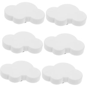 6pcs Cute Cartoon Cloud Drawer Pulls Soft Rubber Knobs for Boy Girl Cabinets Dressers Closets Fun Durable Handles for DIY Projects Childsafe Design White