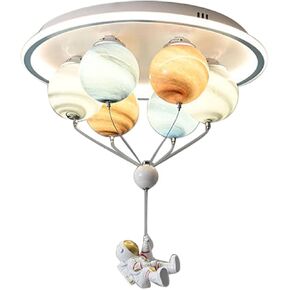 مصباح سقف رائد الفضاء للأولاد ، ثريا LED الحديثة ، إبداع 6-Light Glass Ssonade ، سلك خفيف قابل للتعديل ، مصباح سقف مريح ، مناسب لغرفة الأطفال ، غرفة نوم ، حضانة