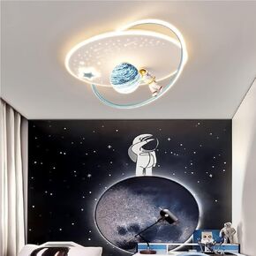 46W LED Kids Ceiling Light Roney Thief Modern Cartoon Lamp Round Round Acrylic Shade for Boys Girls Bedroom Room Compery Room Lighting Lighting (White ، White Light)