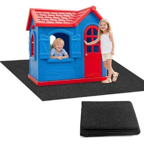 71 Inches x 55 Inches Large Outdoor Playhouse Mat Waterproof Play Mat with Non Slip Bottom and Soft Felt Top Foldable for Indoor Outdoor Use Picnics Exercise and Playtime