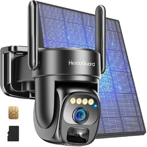 4G LTE Solar Cellular Security Camera with 360-Day Unlimited SIM Data, No WiFi Security Camera Wireless Outdoor, Human Tracking, PIR Motion Sensor, Mobile Cell Cam Remote Camera with Sim Card