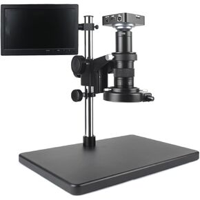 ZTBH Microscope Accessories Kit 38MP 2K USB Industrial Electronic Digital 180X 300X Video Microscope Camera Set Microscope Slides (Color : with 10 Monitor, Magnification : 300X)
