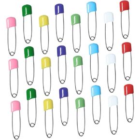Uonlytech 100pcs Diaper Pins Large Heavy Duty Reusable Safety Pins Plastic Head for Toddlers Bibs and More