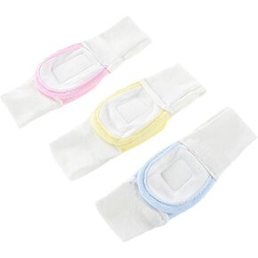 HOMSFOU 3Pcs Adjustable Cotton Diaper Fixing Belt Reusable Nappy Fasteners Blue Yellow and Pink Safety Nappy Fixing Strips for Cloth Diapering Each Color