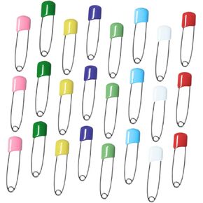 100pcs Giant Safety Pins for Cloth Diaper Baby Girl Plastic Ends Diaper Pins Steel Nappy for Baby Nappy