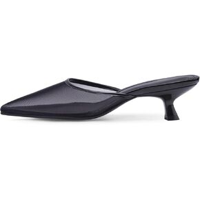 Women Kitten Heels Mules Mesh Pointed Toe Low Heel Pumps Closed Toe Slingback Dress Shoes