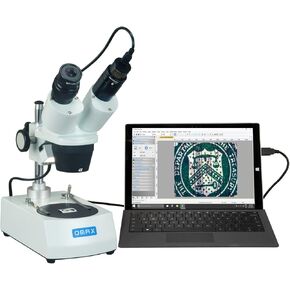 OMAX 20X-40X Student Binocular Stereo Microscope with Dual Lights and USB Camera