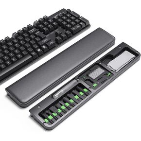 Aijeff Keyboard Wrist Rest with Cleaning Kit, Mutifunctional Cleaner Kit for Phones, Computers, Headphones, Tablets, Innovative Wrist Support for Typing, Gaming, Black