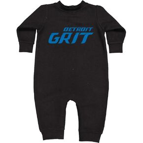 Expression Tees Grit Detroit Football Hard Knocks Toddler-Sized Hoodie and Infant Fleece Rompers, Ultra-Soft and Adorable