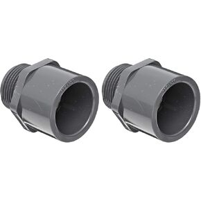 Spears 836 Series PVC Pipe Fitting, Adapter, Schedule 80, 1" Socket x NPT Male Pack of 2