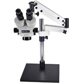 Meiji Techno EMZ5-V7-7X-45X - Binocular - Zoom Stereo Inspection Microscope - Articulating Boom Stand - LED Ring Light
