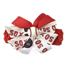 Red Sox Baby Girl Boutique Bow Crocheted Headband