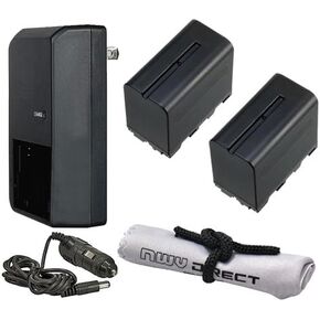 High Capacity Intelligent Batteries Compatible With Sony HXR-MC2500 (2 Units) + AC/DC Travel Charger