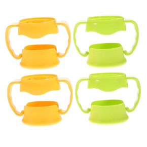 SUPVOX 4Sets Milk Bottle Handle and Base Protectors Scalding Sleeves for Wide Neck Bottles