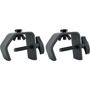 (2) Rockville LC70 Heavy Duty C Clamp - Mount Light يصل إلى 70 رطلاً ، مقبض قابل للتعديل