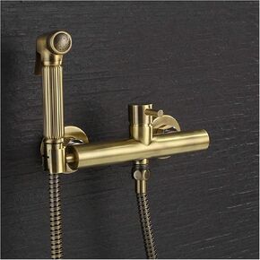 ToiletSprayerSpray Gun, Brushed Gold ToiletTap, Hot and Cold HygienicFaucet Shattaf(B)
