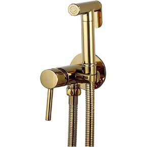 Sprayer Kit HandheldSprayer for Toilet, Wall Mounted Titanium Gold Bathroom Cloth Diaper Sprayer Set with Cold and Hot Water, Brass ToiletSprayer Kit for Bathing Pets, Feminine Hyg