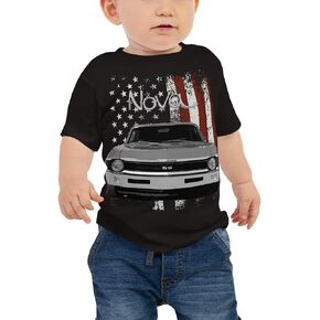 1972 Chevy Nova Classic Car Baby Jersey Short Sleeve Tee Black