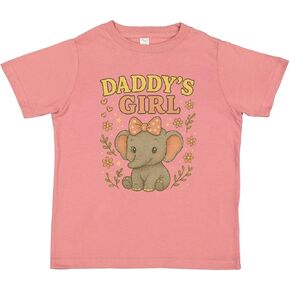 inktastic Daddy's Girl Cute Elephant Floral Graphic Toddler T-Shirt