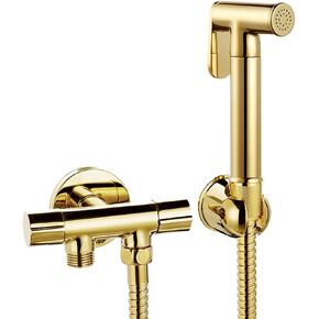 Sprayer Brass HandheldSprayer for Toilet Portable Baby Cloth Diaper SprayerAttachment withHose for Feminine Wash, Adjustable Water Pressure Control, Gold
