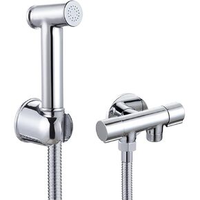 Sprayer Brass HandheldSprayer for Toilet Portable Baby Cloth Diaper SprayerAttachment withHose for Feminine Wash, Pet Washing, Easy to Install, Chrome,A(A)