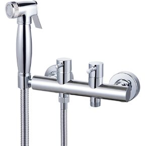 HandheldSprayer for Toilet Brass Chrome Baby Cloth Diaper Sprayer for Hot and Cold Water PortableFaucet withHose for Feminine Wash, Pet Washing, Easy to Install