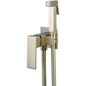 Brass HandheldSprayer Toilet Kit Brushed Gold Cloth Diaper Sprayer Kit Hot and Cold WaterToilet Sprayer Wall Mounted Bathroom Set with 1.5m Stainless Steel Hose for Feminine Wash