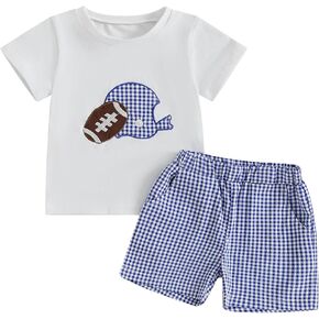 4th of July Baby Boy Outfit Fourth of July Popsicle Short Sleeve T-shirt Plaid Shorts Set Toddler Summer Clothes