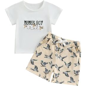 Toddler Baby Boy Clothes 6 12 18 24 Months Summer Outfit Short Sleeve T-Shirt Tops Camo Shorts Set 2T 3T 4T