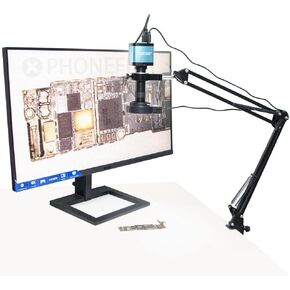 4K 48MP 1080P HDMI USB Industrial Video Microscope Camera 130X Zoom C Mount Lens Cantilever Stand for Digital Image Acquisition