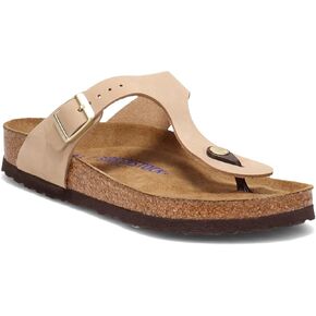 Birkenstock Women's Gizeh SFB Nubuck Sandcastle 40 R