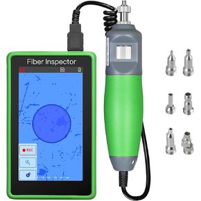 A-600 5-inch Touch Screen 400X Fiber Optic Microscope SCUPC FCUPC STUPC LCUPC SCAPC Male/Female Interface Adapter Handheld end face Inspector Real time Video Probe
