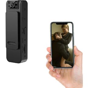 Mini Body Camera with Audio and Video Recording Wearable Pocket Camera with Phone App Small Spy Camera Hidden Cam Video Recorder with Night Vision, no WiFi Needed
