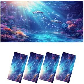 4 Pack Sea Turtle Fluorescent Light Covers for Ceiling Lights Sea Turtles Starry Bubble Underwater Paradise Art Sea Magnetic Light Filters Diffuser Shade for Classroom Home Office School