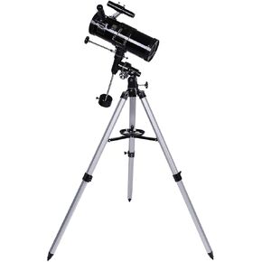 110mm Large Reflector Telescope for Beginners Adults 500X Monoscope Space Astronomical Reflector Telescopes with Height Adjustable Aluminum Tripod Black (Black)