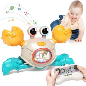 جهاز التحكم عن بعد الزحف لعبة Crab Baby Toy ، وسرطان البحر الرقص مع الضوء والموسيقى ، والرضيع TUMET TIME 3 4 5 6 7 8 9 10 11 12 شهر