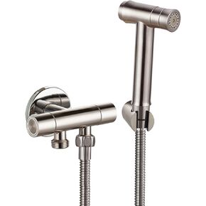 HandheldSprayer for Toilet Brushed Stainless Steel Baby Cloth Diaper Sprayer Portable Hand Held ToiletSprayer Head withHose and Bracket, for Feminine Wash,B(A)
