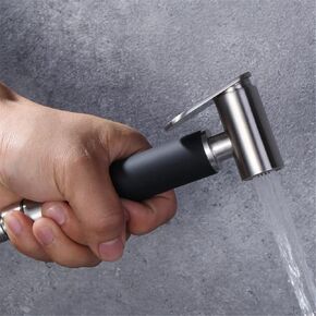 Stainless Steel Handheld Bidet Sprayer Toilet Bidet Shower Rubber Handle Mode Hygienic Shower Set (D 1)