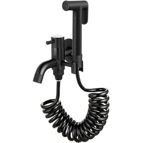 Sprayer Brass HandheldSprayer for Toilet Black Baby Cloth Diaper Sprayer PortableFaucet withHose for Feminine Wash, Pet Washing, Easy to Install