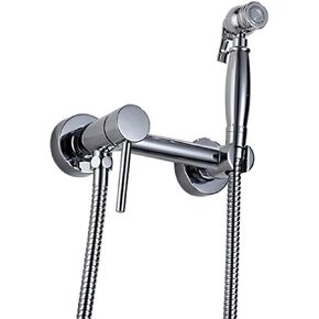HandheldSprayer for Toilet Brass Baby Cloth Diaper Sprayer for Hot and Cold Water PortableFaucet withHose for Feminine Wash, Pet Washing, Easy to Install, Chrome,1m Hose(1m Hose)