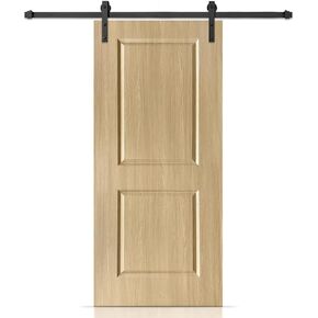 40 in. x 88 in. 2 Panel Hollow Core Oak Finished PVC Composite Interior Sliding Barn Door with Hardware Kit
