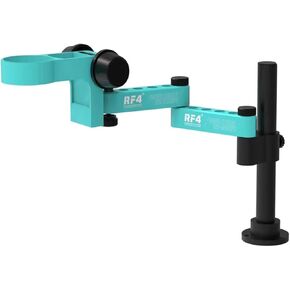 Microscope Articulating Arm Stand, Universal Articulating Both Arm Microscope Gear Bracket 76mm Focusing 360 ° Rotate Pillar Holder Stand For Stereo Microscope Camera Phone Soldering Repair(Dual Arms)