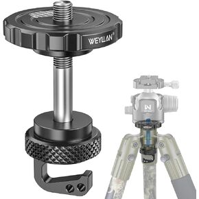 ARCA Ball Head Converter Adapter for BOG DeathGrip Conversion Mount All Metal WEYLLAN BA5 Anti BallHead Loosening, Gravity Hook Design Compatible with Universal Tripod Ballhead with 3/8" Female Thread