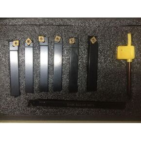 OMEX INDEXABLE LATHE TOOL HOLDER 7 PCS SET 10MM + BORING BAR CCMT CARBIDE INSERTS