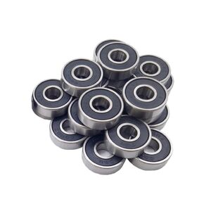 10PCS/Set 606 607 608 609RS Double Sided Film Sealed Ball Bearing, High Speed Micro Stainless Steel Special Bearing for Scooter(10PCS 609RS,High Speed 3000RPM)